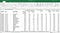 A table full of data in Excel.