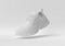 Concept white shoe with white background. 3d render, 3d illustration.