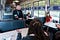 Joe Biden talks to campaign staffers on an Amtrak train in Cleveland, OH during his Build Back Better Express Tour.