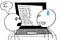Cartoon of two people looking at a computer screen with untitled file names