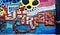Graffiti-like art mural with bright colors spelling out the word Stress