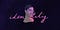 graphic drawing of a woman with short hair and eyes blotted out against dark blue background