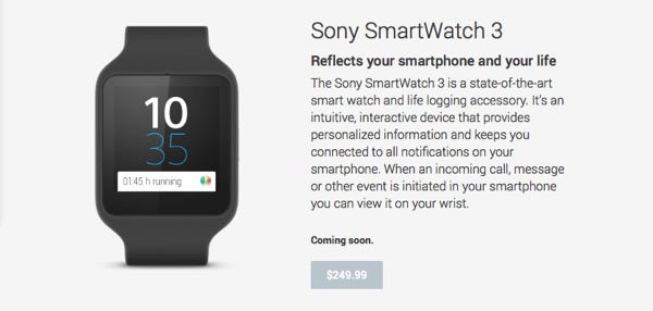 sony smartwatch 3 google play
