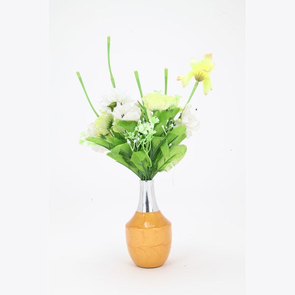 Decorate The Yellow Gold Pot Vase With A Terriffic Twist