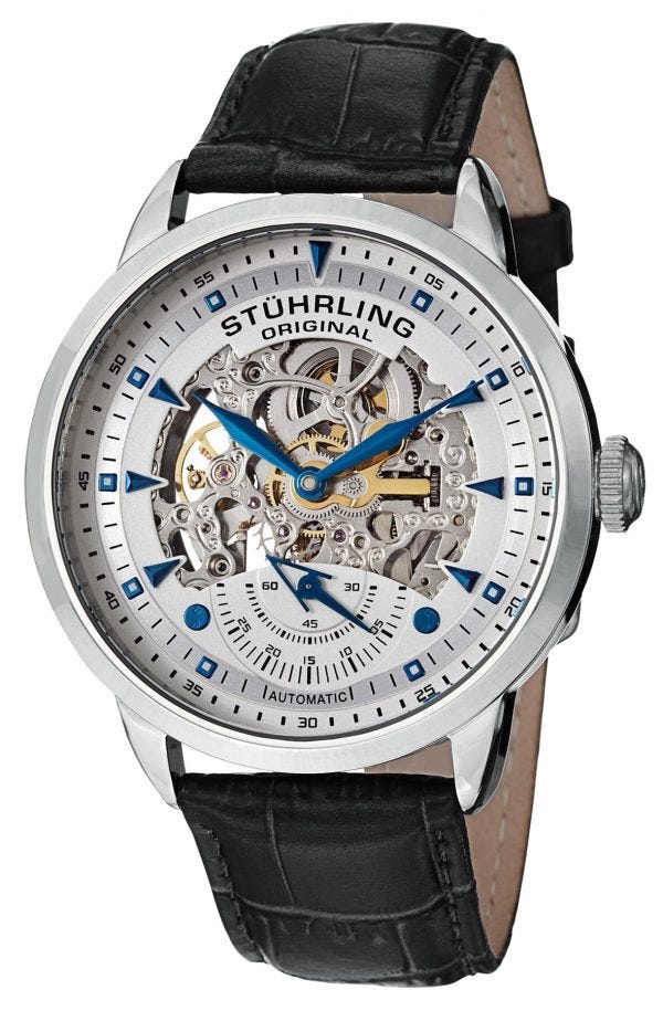 stuhrling automatic skeleton watch