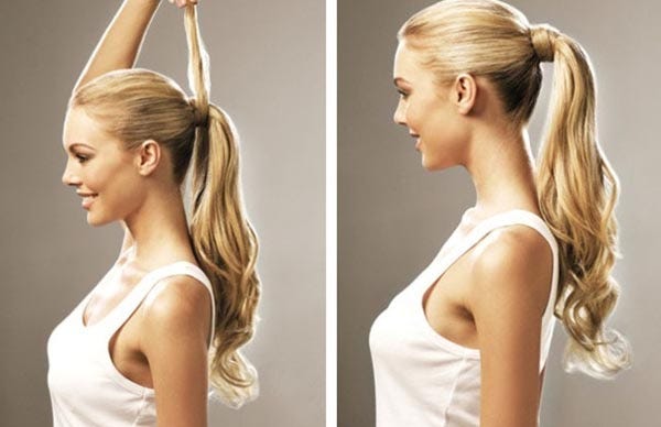 Confident With Clip In Ponytail Human Hair Carevirgin Hair Medium