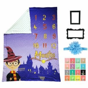 harry potter baby month blanket