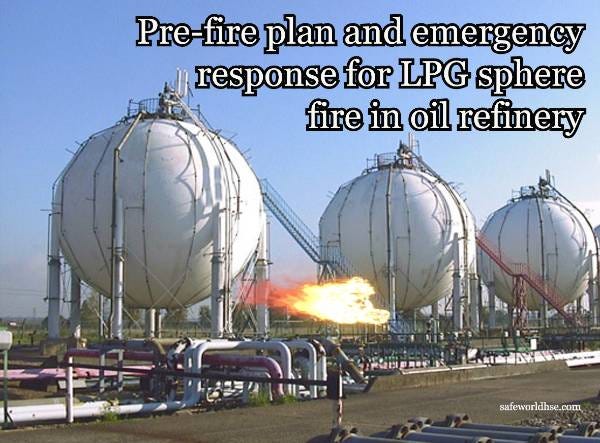 Pre fire Plan And Emergency Response For LPG Sphere Fire In Oil 