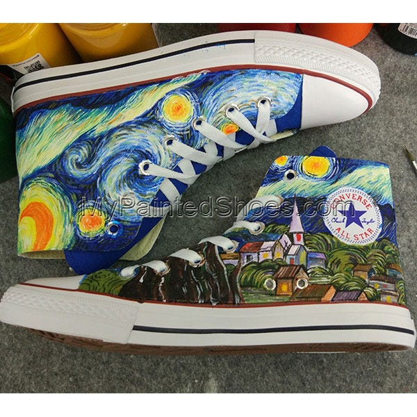 Starry Night Converse Hand Painted Shoes | by MyPaintedShoes com | Medium