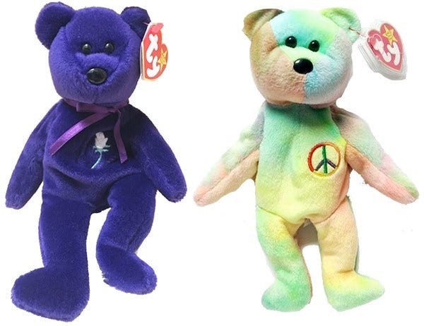 millennial bear beanie baby