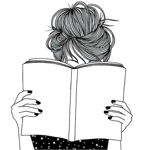 girl reading book drawing tumblr