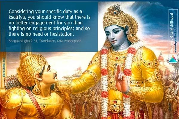 2.31 — Svadharmas - Specific Duties. | By Bhagavad Gita Daily | Medium