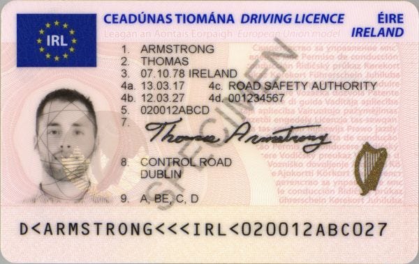 Buy Fake Irish driving license Online in ireland