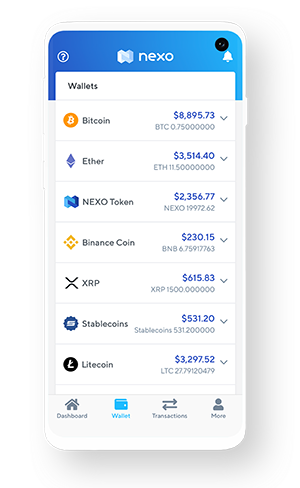 nexo bitcoin and crypto wallet