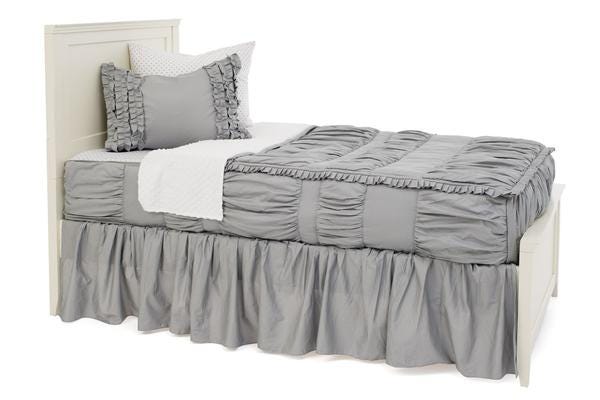 gray bed skirt