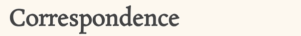 Correspondence