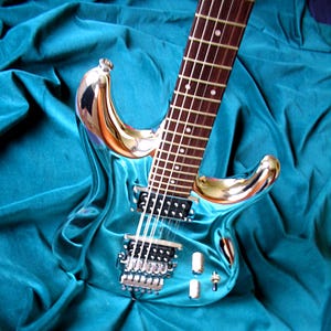 An Ibanez JS10 Joe Satriani signature guitar.