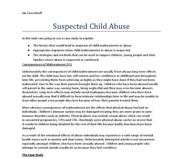 thesis statement on child abuse