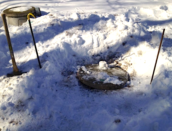 outside sump pump freezing