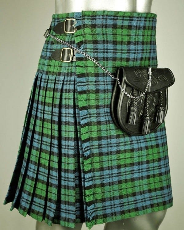 light blue tartan kilt