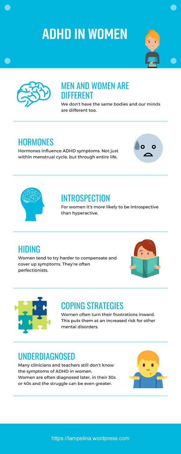 5 Ways Adhd Looks Different For Women Infographic By Maja Medium