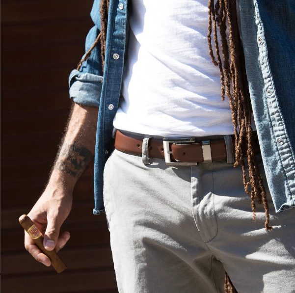 men wearing belts