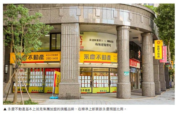 永慶不動產基本上就是集團加盟的旗艦品牌，在標準上都要跟永慶房屋比肩。