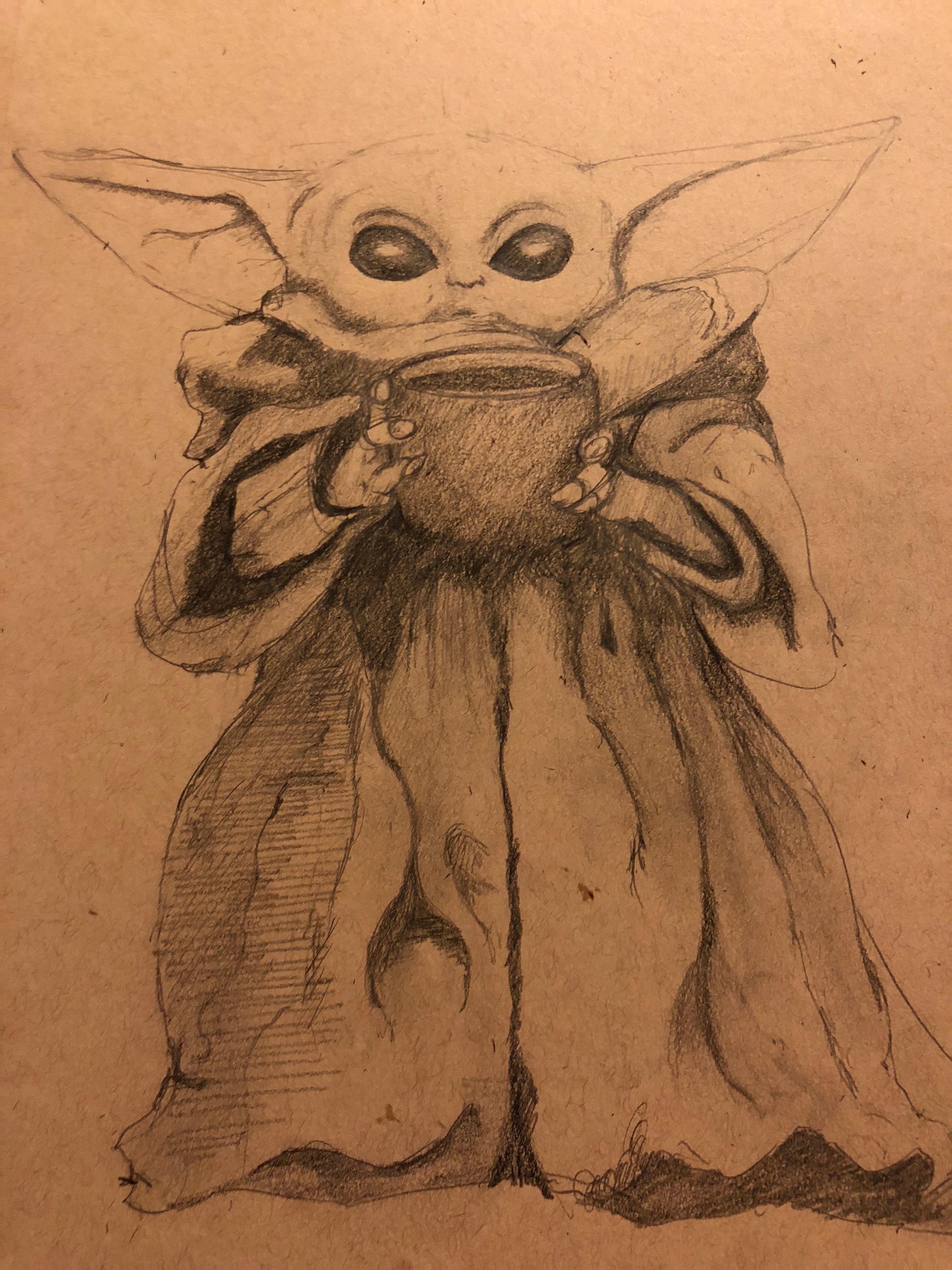 Drawing Baby Yoda The Mandalorian Is Great By Matthew Donnellon Medium Drawing Baby Yoda The Mandalorian Is Great By Matthew Donnellon Medium