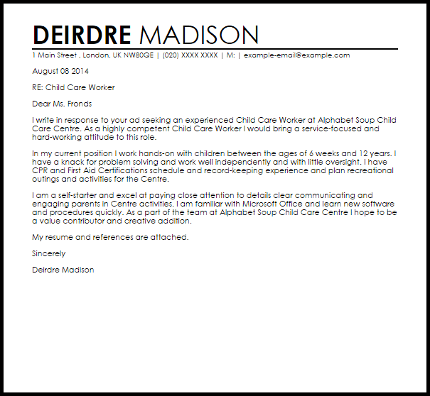 Day Care Worker Resume Cover Letter Sample Resume Cover Letter Templates Examples Covering Letter Example By Postjaccude Sep 2020 Medium