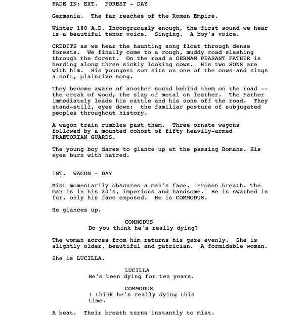Page One “Gladiator” (2000) Go Into The Story