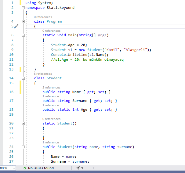 Static keyword C. Static anlayışı ilə adətən araşdırdıqda… by