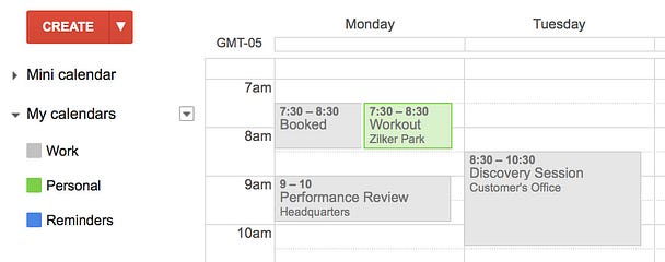 auto block time on your work google calendar for your calendars that work