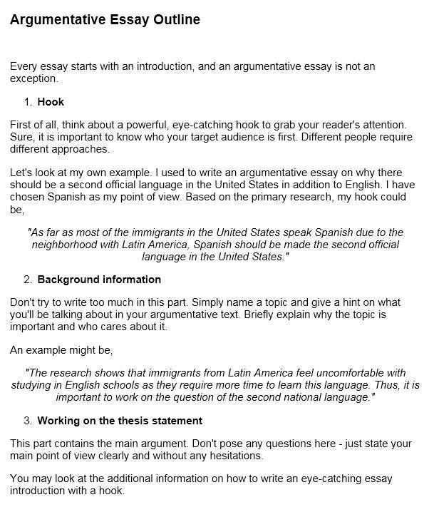 introduction to an argumentative essay example