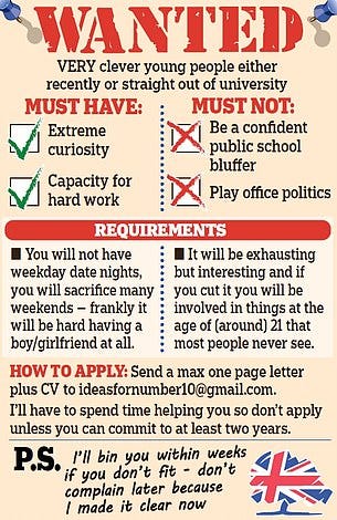 Wanted — Very clever young people — Image from Daily Mail