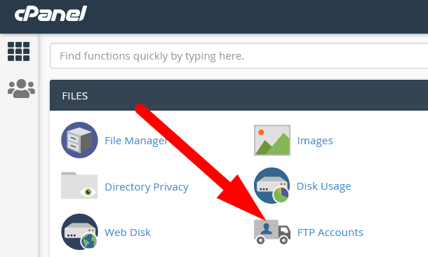 FTP Account Features of cPanel