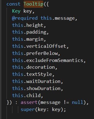 All of the custom properties of the Tooltip widget