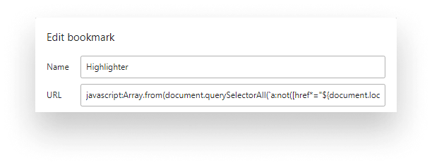 Edit the bookmark to use the script as a url