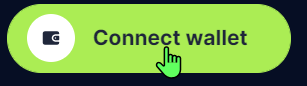 Connect wallet button in the top right-hand corner of the website