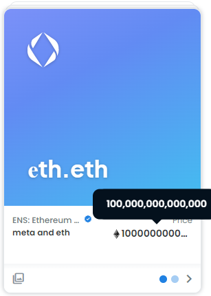 The domain name eth.eth is currently listed at a sky-high price on Opensea.