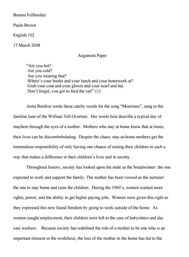 writing an argument paper