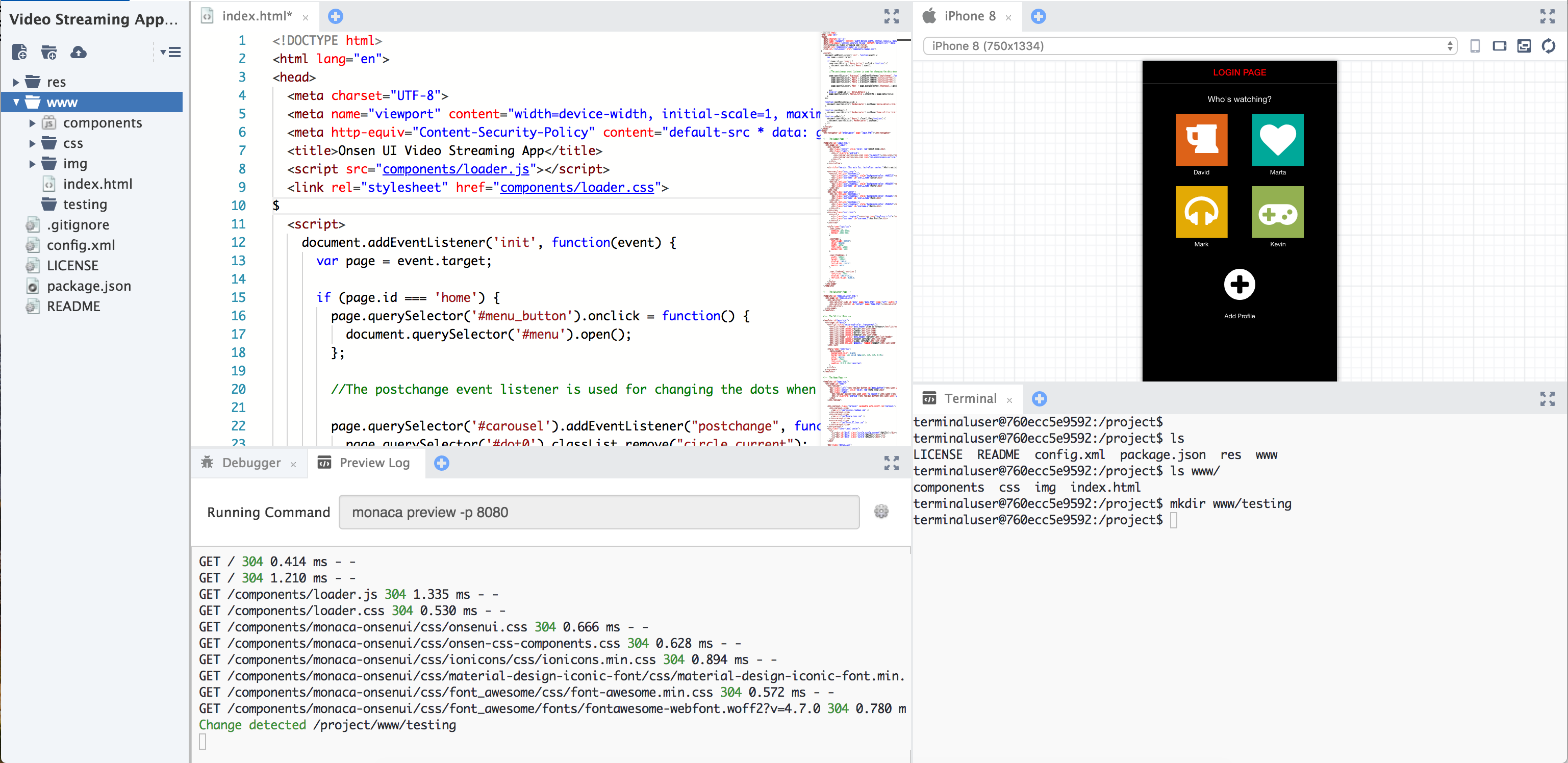Getting the Most out of the New Monaca Cloud IDE with the integrated terminal by David Alvarez
