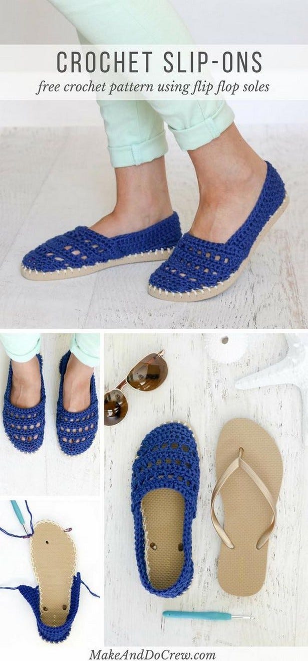20+ Crochet Slippers With Flip Flop Soles Free Pattern & Ideas | by  Diymakes | Medium
