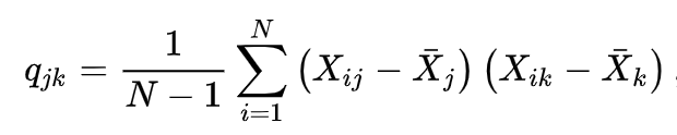 Covariance calculation (source: Wikipedia)