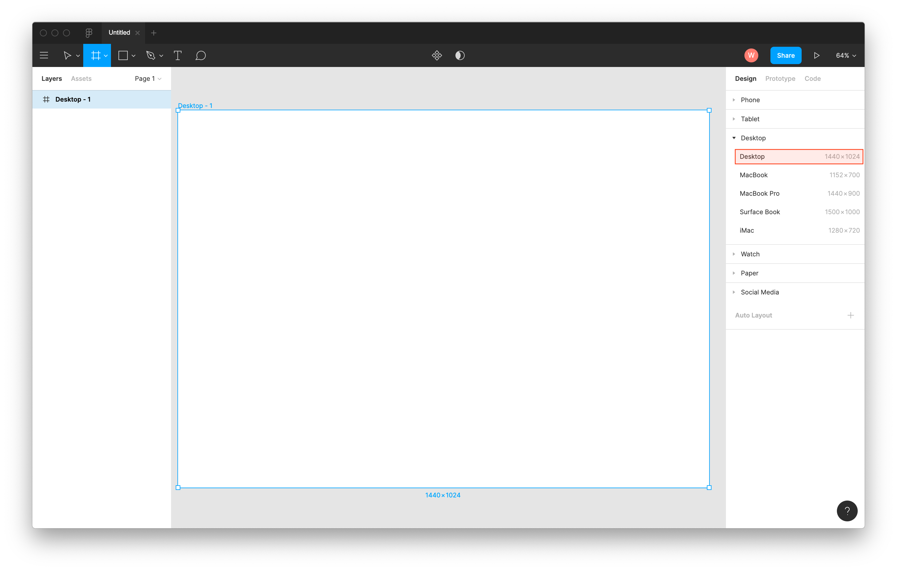 figma add desktop frame