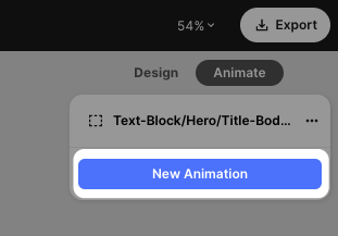 “New animation” button in Jitter interface