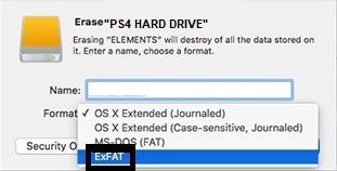 format ps4 hard drive for mac