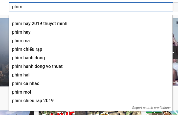 Top từ khoá người dùng dang tìm kiếm trên youtube