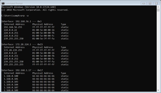 Address Resolution Protocol Poisoning And Detection Using Cain