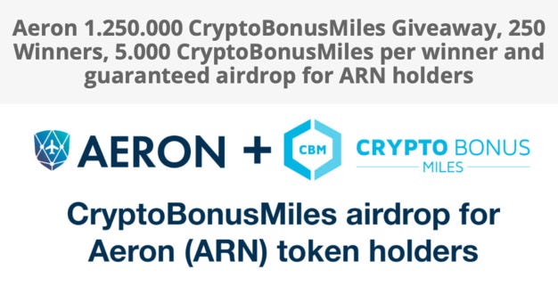 Cryptobonusmiles Gleam Io Giveaway Invitation And Registration For Guaranteed Airdrop For Arn Token Holders By Aeron Aero Medium