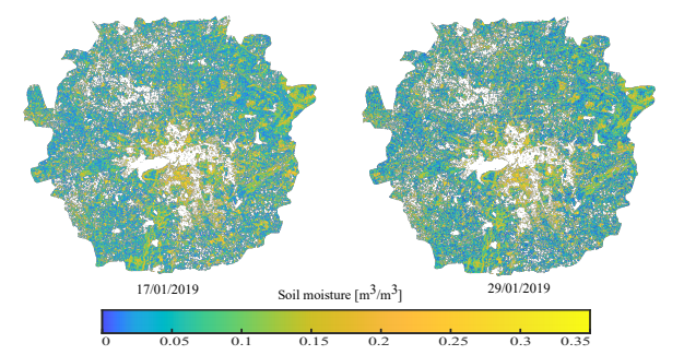 Soil moisture estimation from microwave satellite images (Big data)